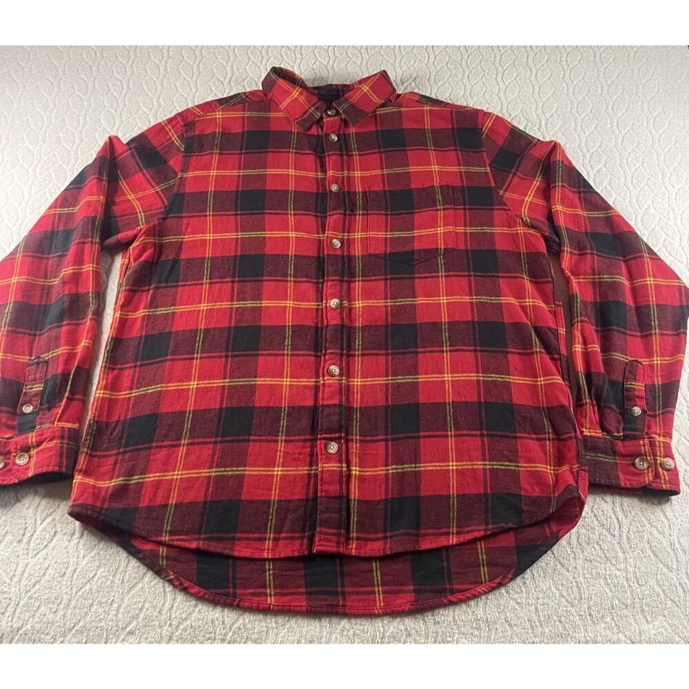 URBAN OUTFITTERS Sz Men's Large Plaid Red Long Sleeve